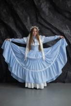 Сукня з мереживом блакитна (M)