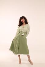 Спідниця одностороння з високим корсетним поясом, зелена (Індивідуальне пошиття)