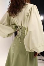 Спідниця одностороння з високим корсетним поясом, зелена (Індивідуальне пошиття)