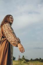 Довга сорочка з вибійкою льон/віскоза (Індивідуальне пошиття) Довга сорочка з вибійкою льон/віскоза (Індивідуальне пошиття)