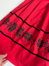 Спідниця двостороння на рівному поясі з вибійкою червона/чорна (Індивідуальне пошиття)