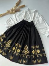 Спідниця двостороння з вибійкою чорна/бордо