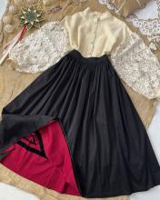 Спідниця двостороння чорна/бордо